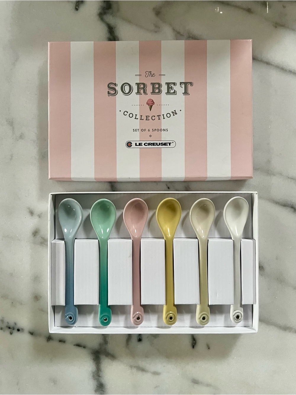 Le Creuset Sorbet Collection | 6 Pastel Spoons | Brand New in Box